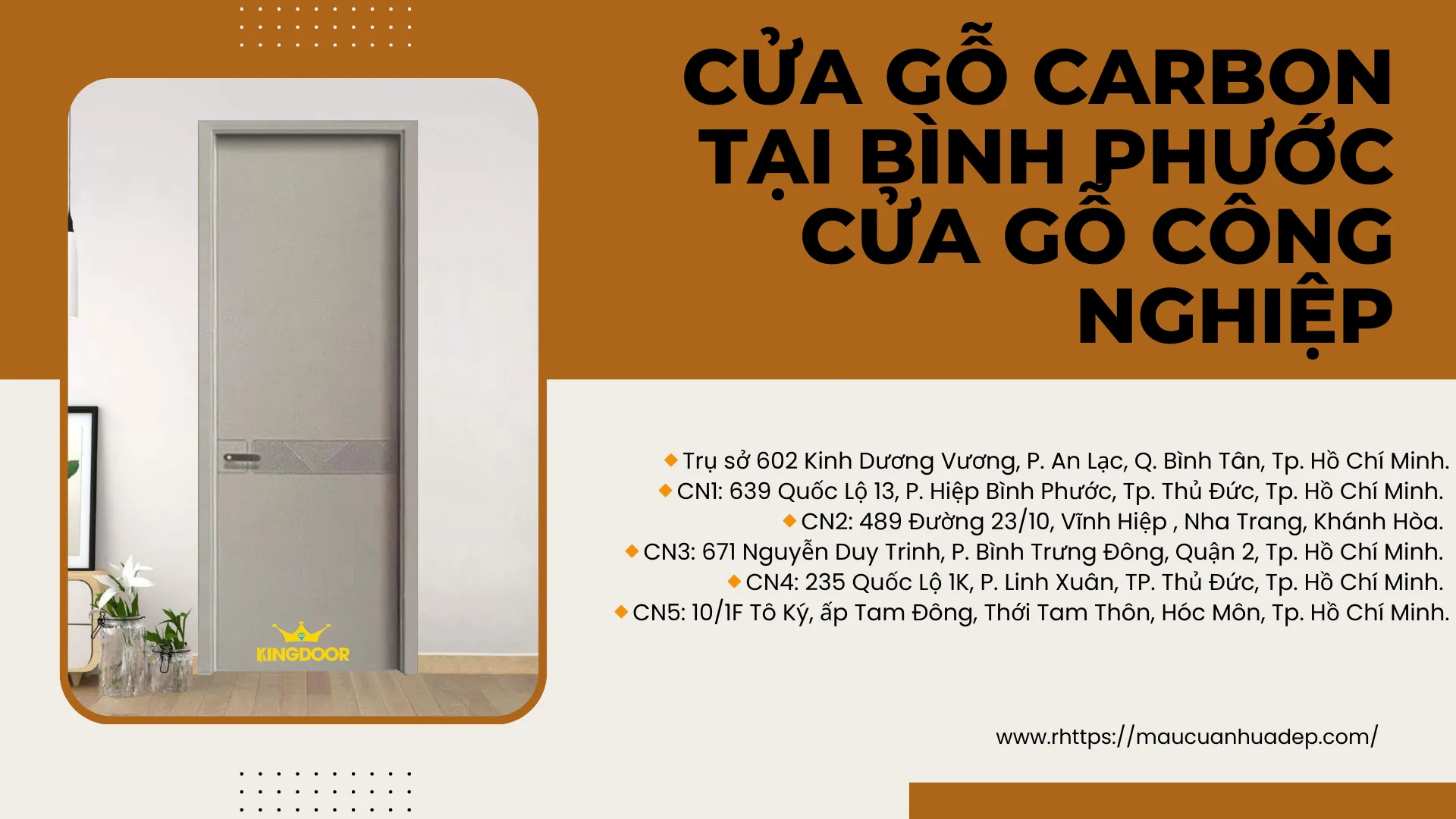 Cửa gỗ Carbon tại Bình Phước.